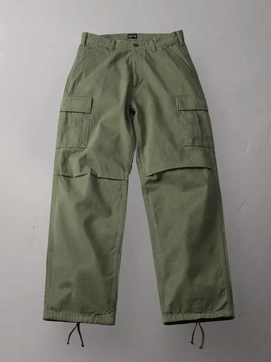 The Flat Head FN-PA-C016 Cargo Pants - Olive – Guilty Party The Flat Head FN-PA-C016 Cargo Pants - Olive – Guilty Party