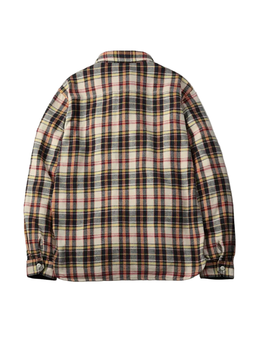 The Flat Head FN-SNR-014L Check Flannel Work Shirt - Ivory