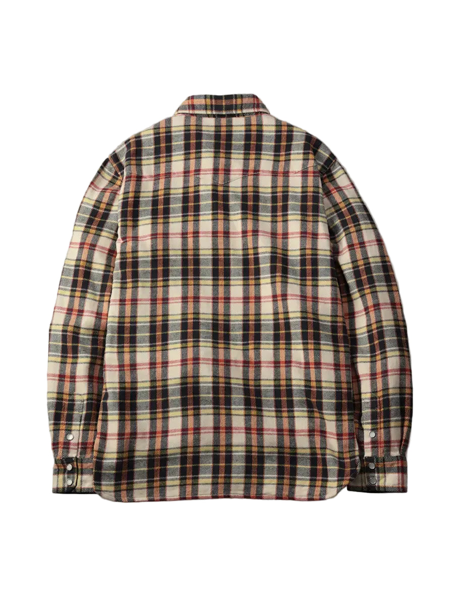 The Flat Head FN-SNW-014L Check Flannel Western Shirt - Ivory