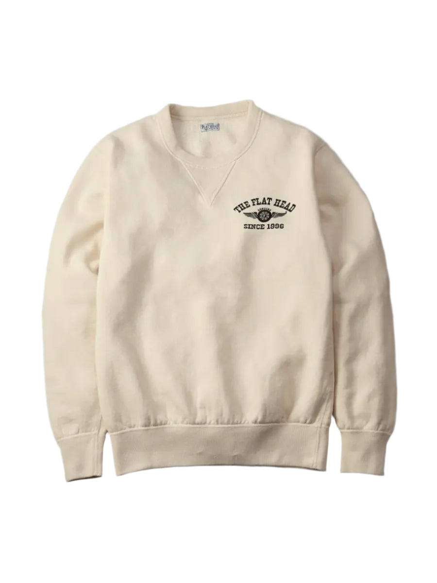 The Flat Head FN-SWC-101 Flying Wheel Sweatshirt - Ivory