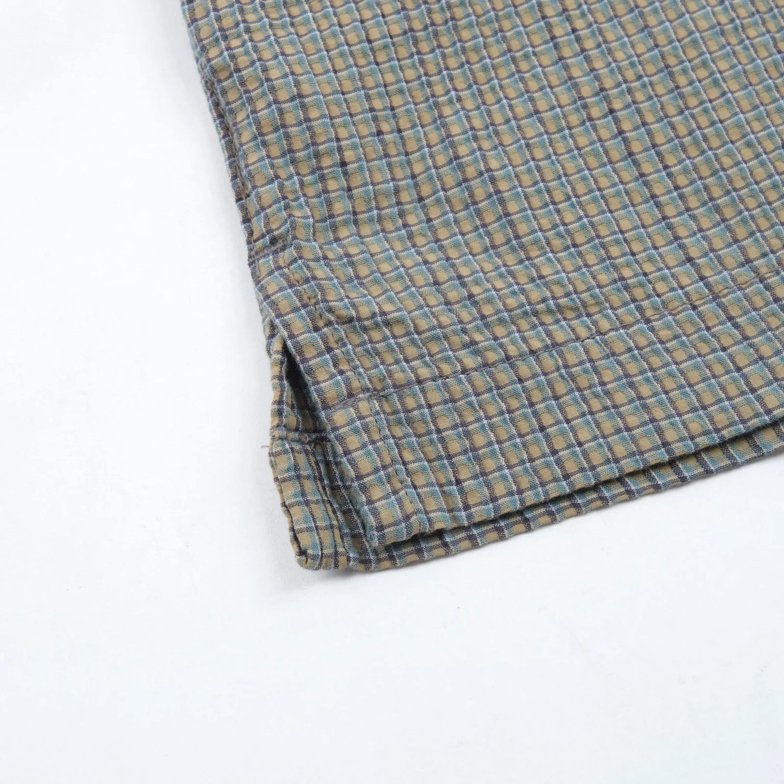 Freenote Cloth Cayucos Shirt - Olive Plaid Seersucker
