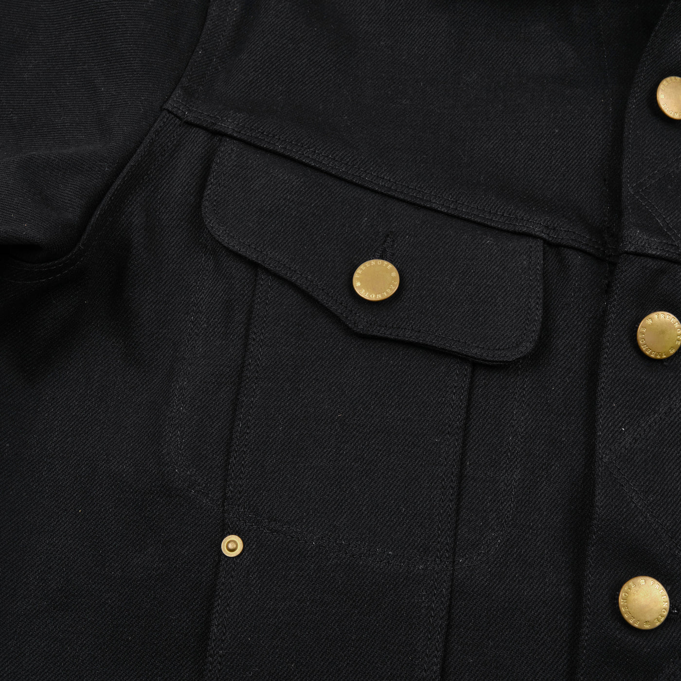 Freenote Cloth High Low "Aces High" Denim Jacket - 14oz Double Black