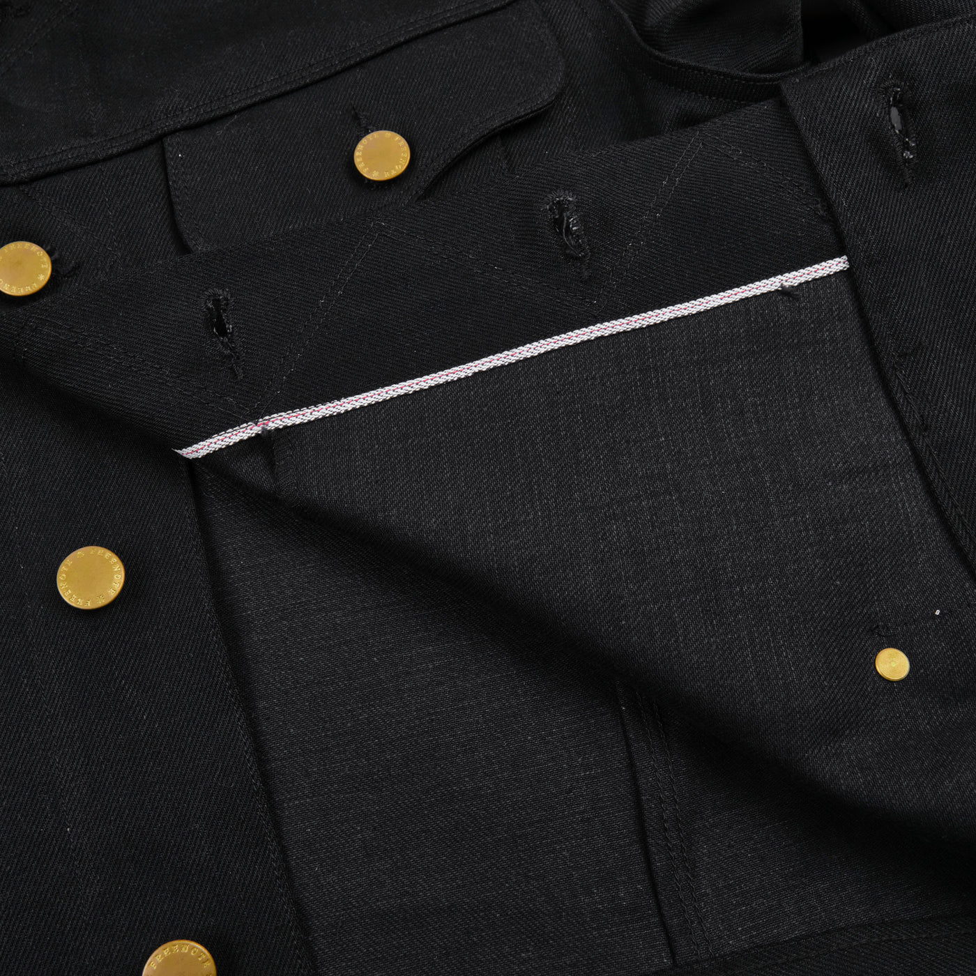 Freenote Cloth High Low "Aces High" Denim Jacket - 14oz Double Black