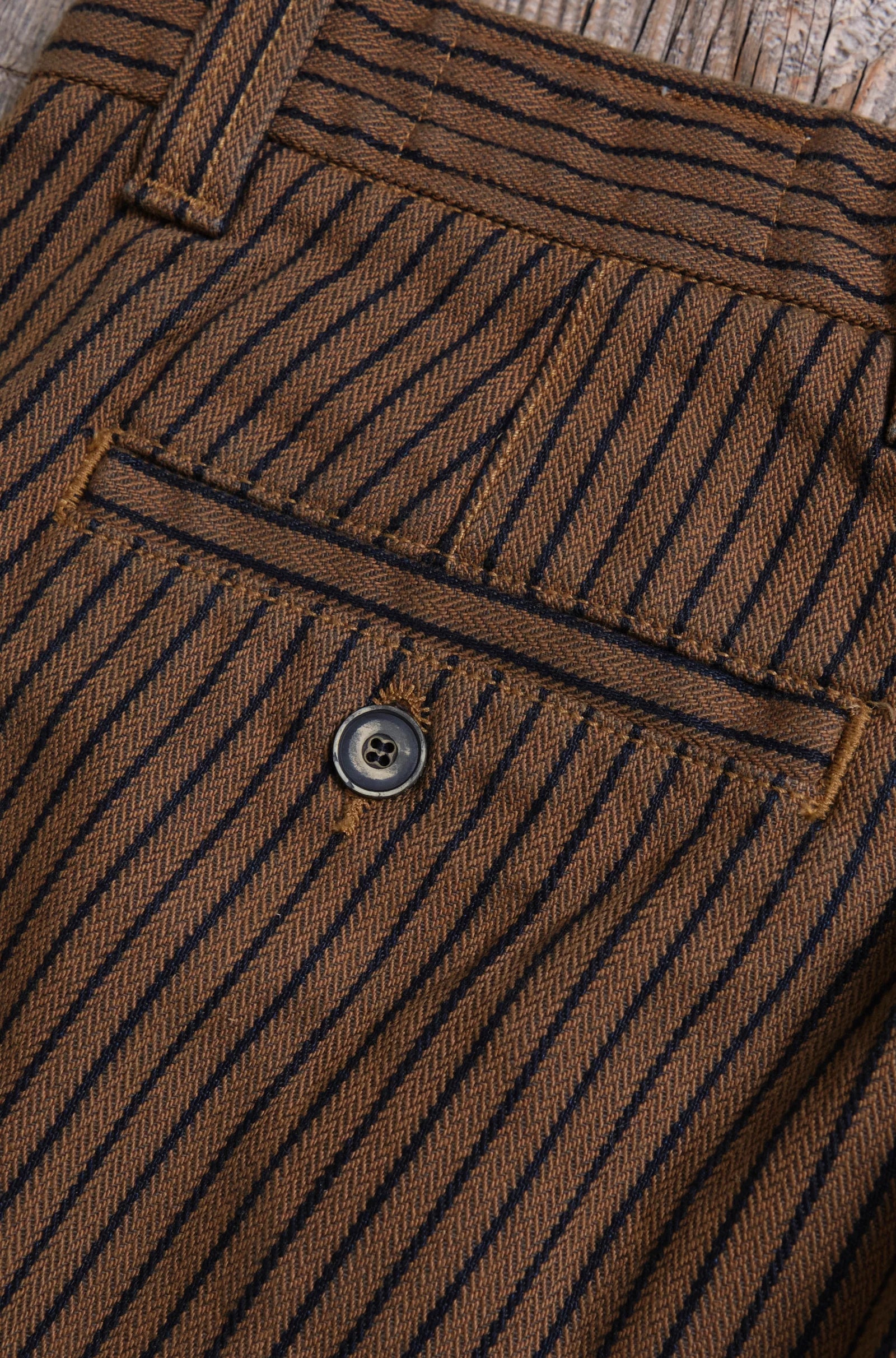 Freenote Cloth Deck Pant Straight Fit - Brown Herringbone Dobby
