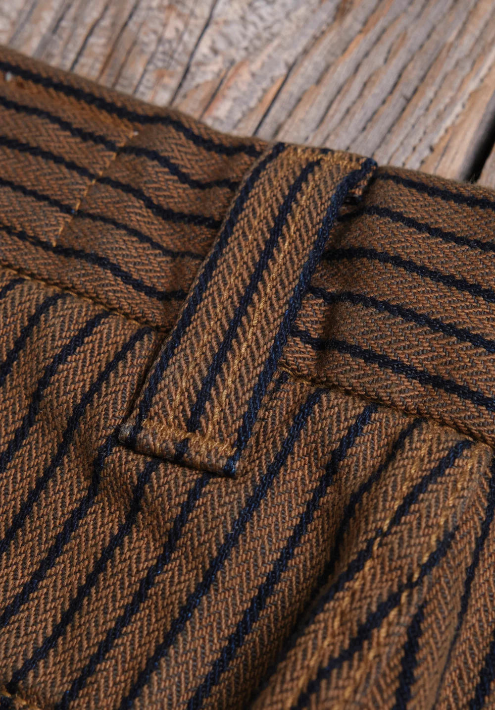 Freenote Cloth Deck Pant Straight Fit - Brown Herringbone Dobby