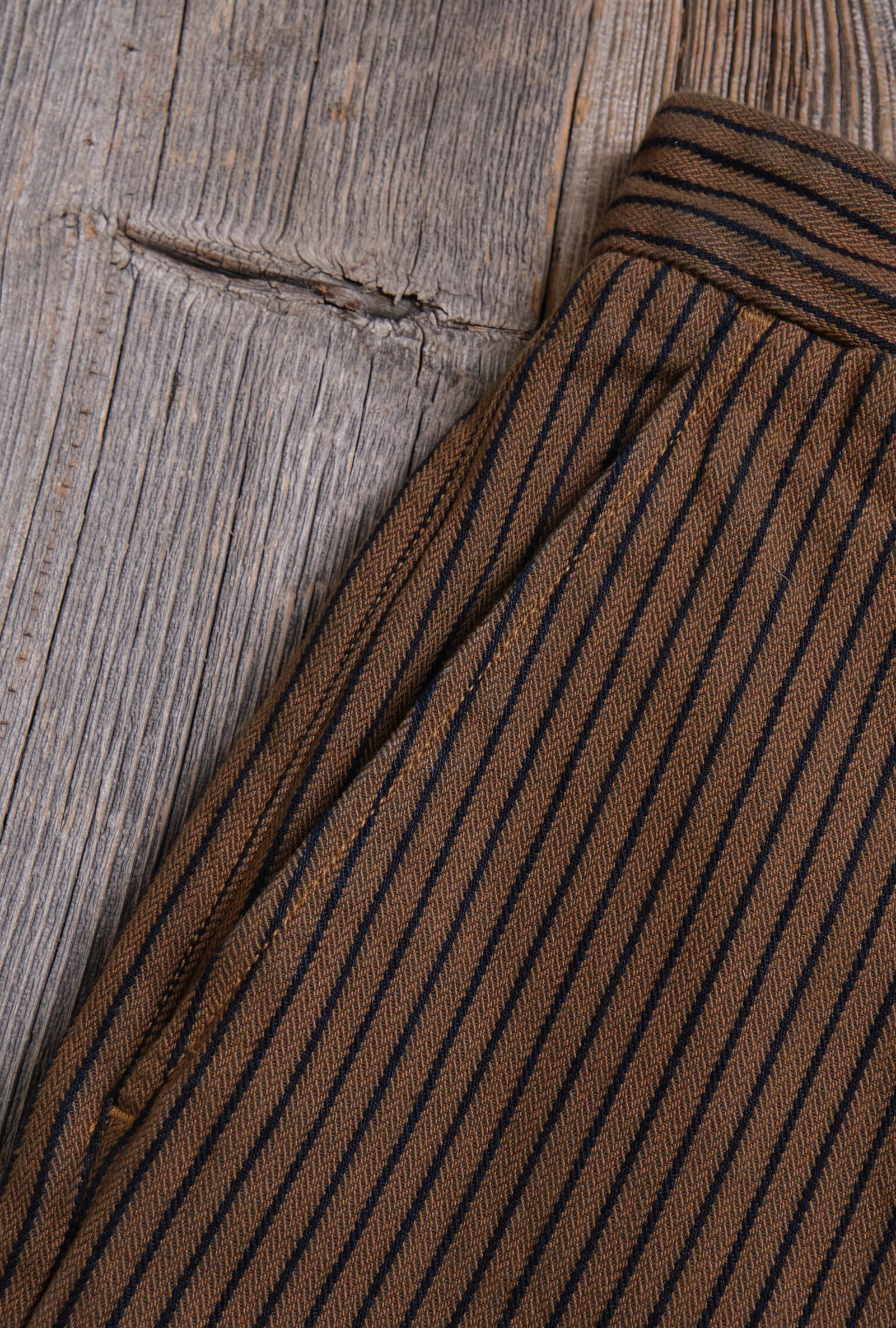 Freenote Cloth Deck Pant Straight Fit - Brown Herringbone Dobby