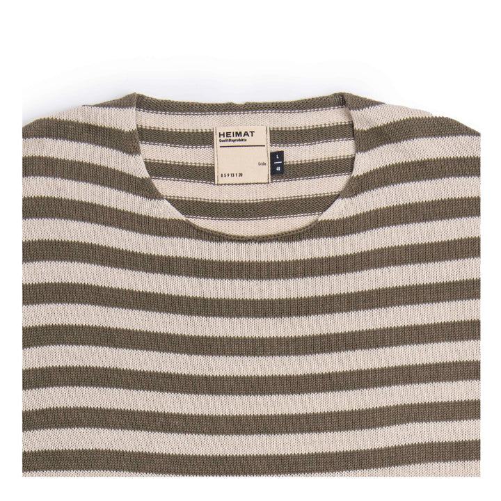 Heimat Textil Cotton Linen Jailhouse Harbour Sweater - Military Green / Seashell