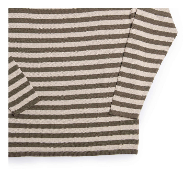 Heimat Textil Cotton Linen Jailhouse Harbour Sweater - Military Green / Seashell