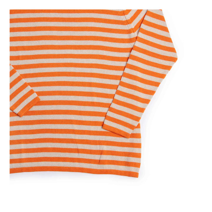 Heimat Textil Cotton Linen Jailhouse Harbour Sweater - Rescue Orange / Seashell