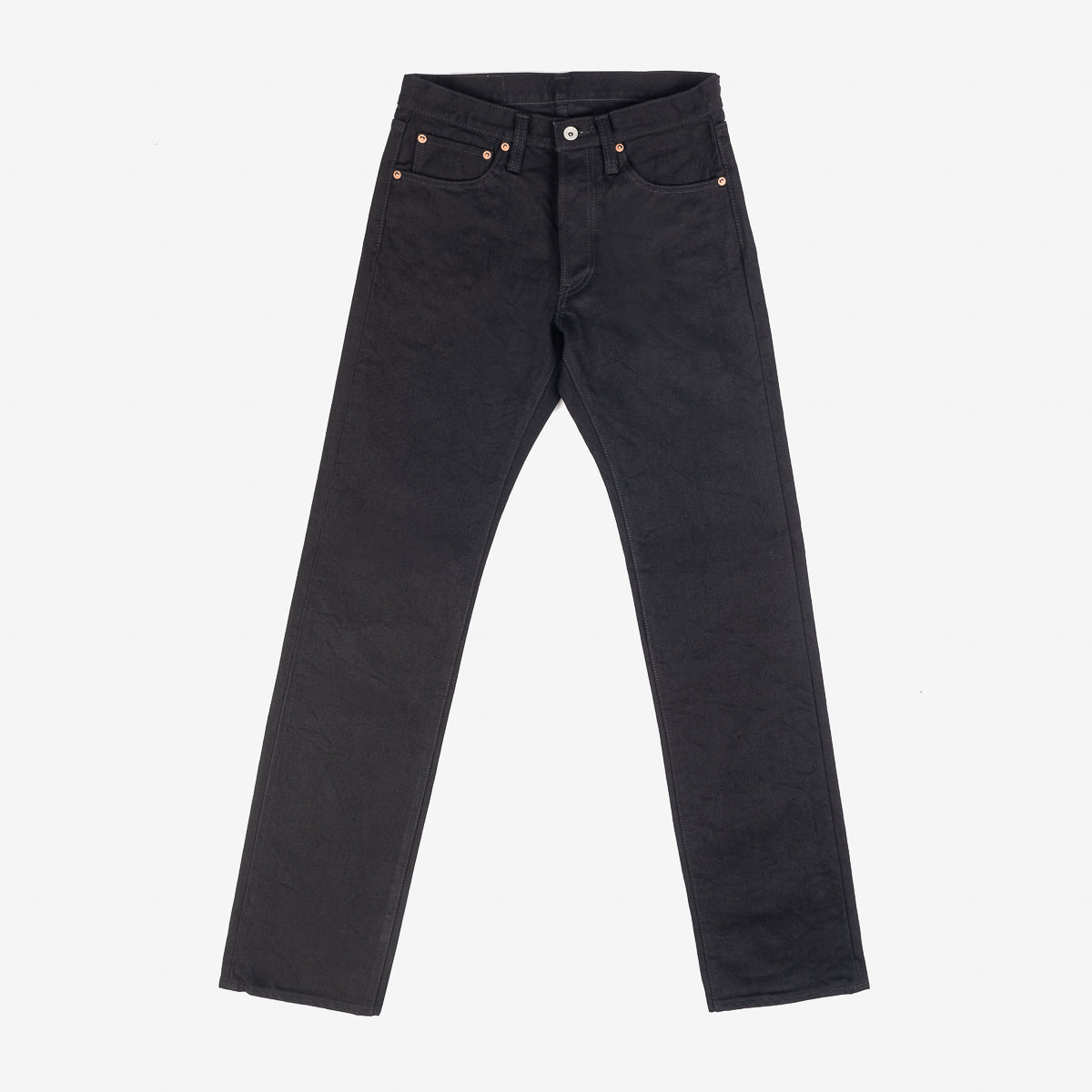 Iron Heart IH-634S-142bb 14oz Selvedge Denim Straight Cut Jeans - Black/Black