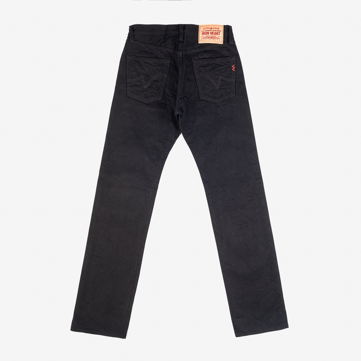 Iron Heart IH-634S-142bb 14oz Selvedge Denim Straight Cut Jeans - Black/Black