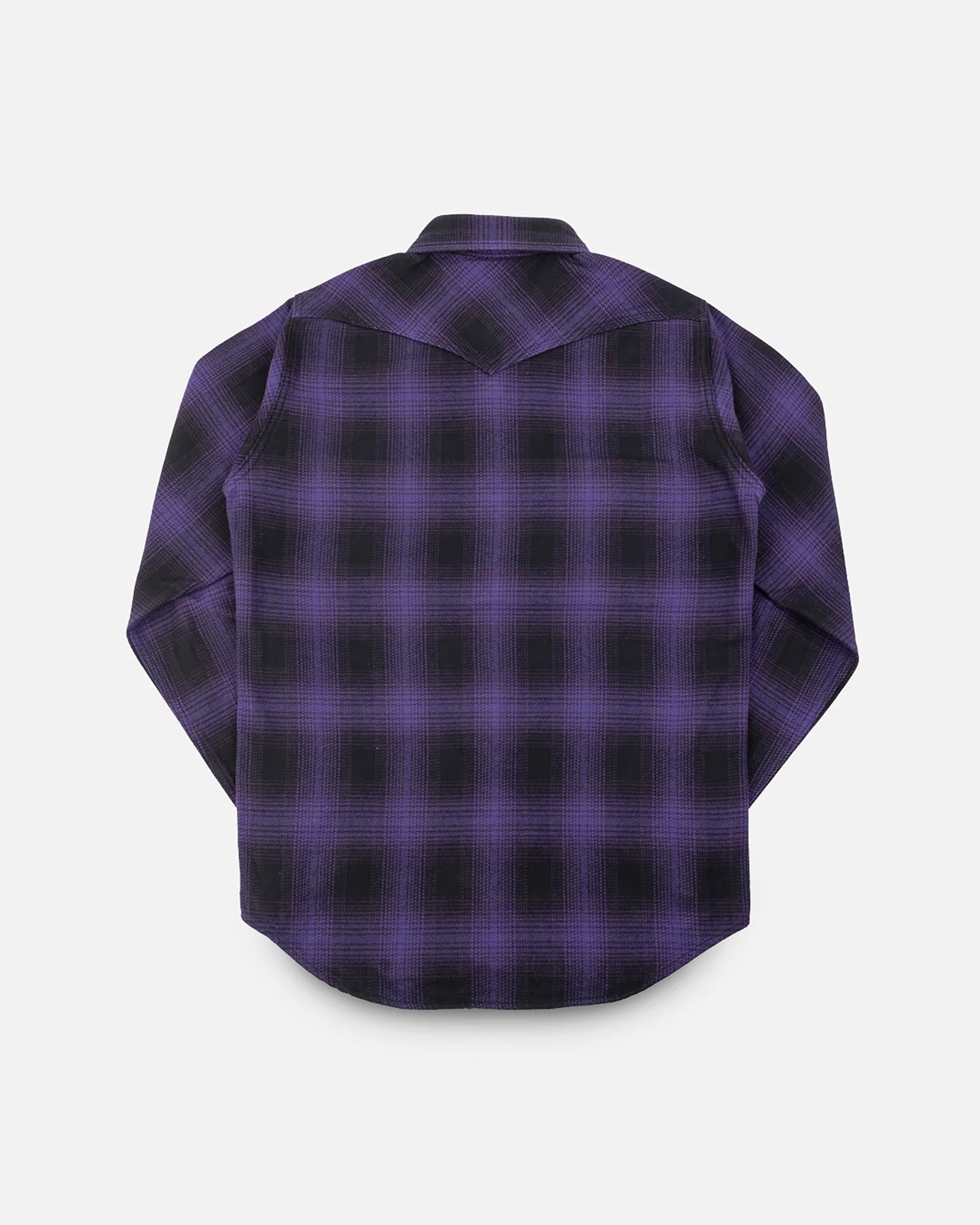 Iron Heart IHSH-264-PUR Ultra Heavy Flannel Ombré Check Western Shirt - Purple/Black