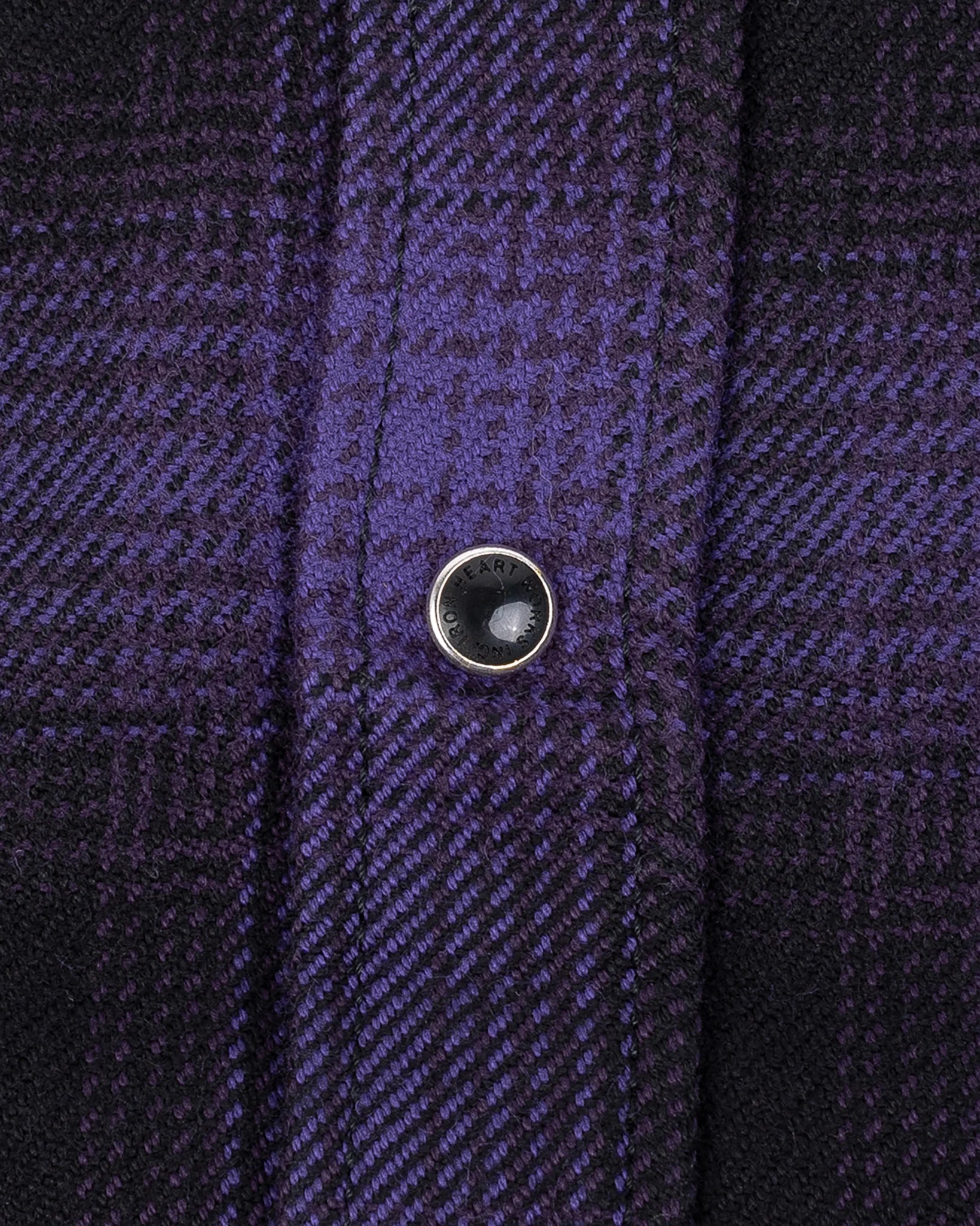 Iron Heart IHSH-264-PUR Ultra Heavy Flannel Ombré Check Western Shirt - Purple/Black