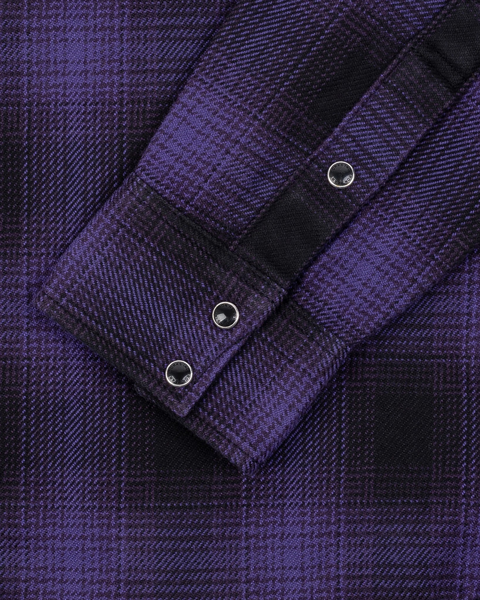 Iron Heart IHSH-264-PUR Ultra Heavy Flannel Ombré Check Western Shirt - Purple/Black