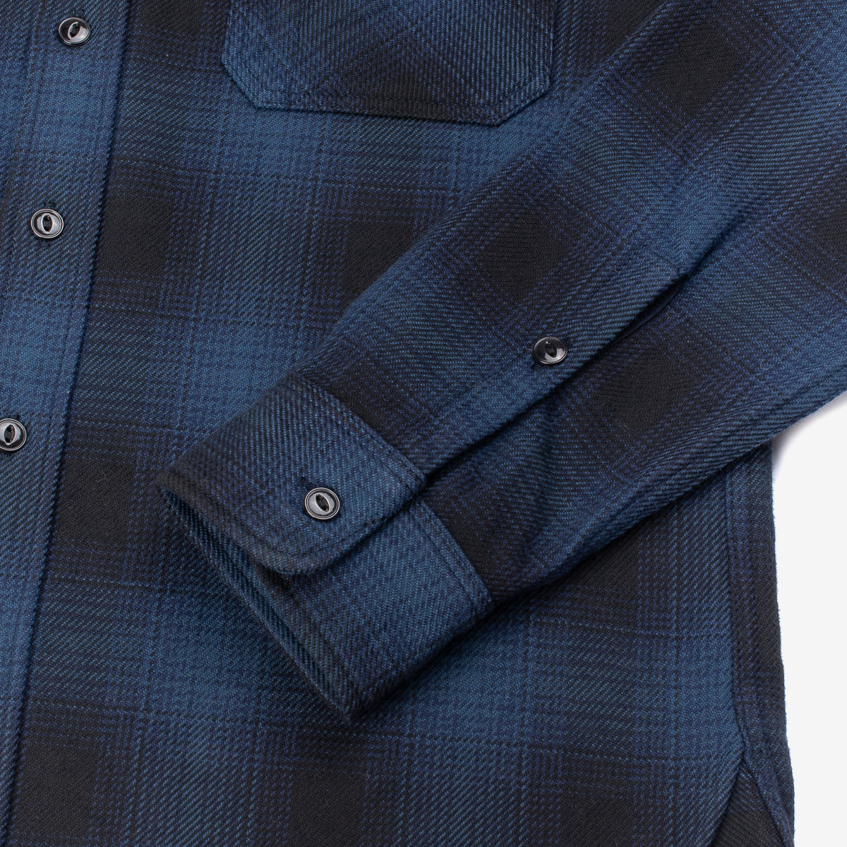 Iron Heart IHSH-265-NAV Ultra Heavy Flannel Ombré Check Work Shirt - Navy/Black