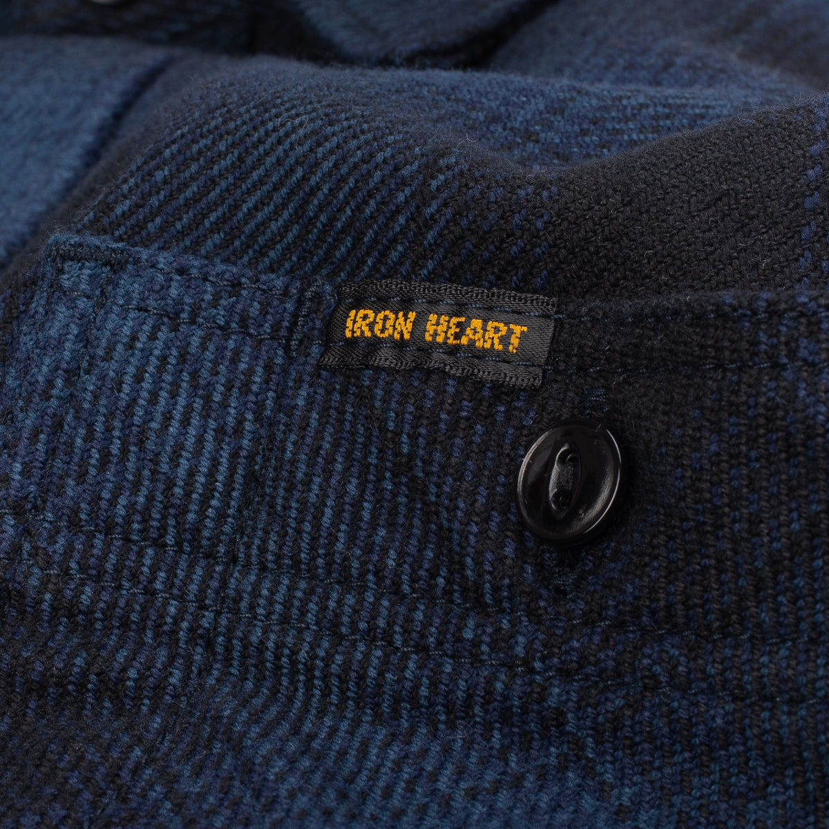 Iron Heart IHSH-265-NAV Ultra Heavy Flannel Ombré Check Work Shirt - Navy/Black