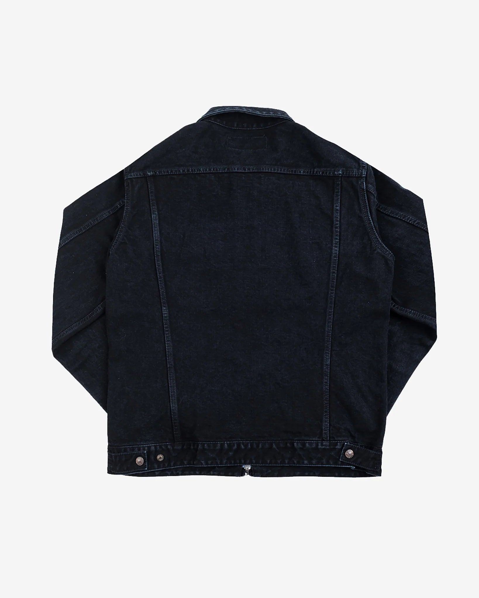 Iron Heart IHJ-123-OD 14oz Broken Twill Selvedge Denim Work Jacket - Indigo Overdyed Black