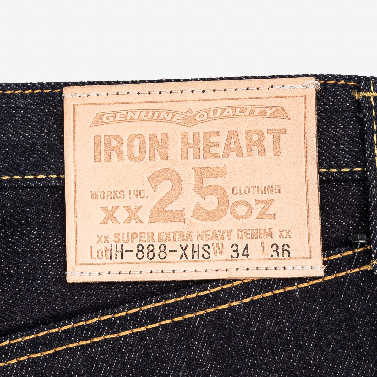 Iron Heart IH-888-XHS 25oz Selvedge Denim Medium/High Rise Tapered Cut Jeans - Indigo