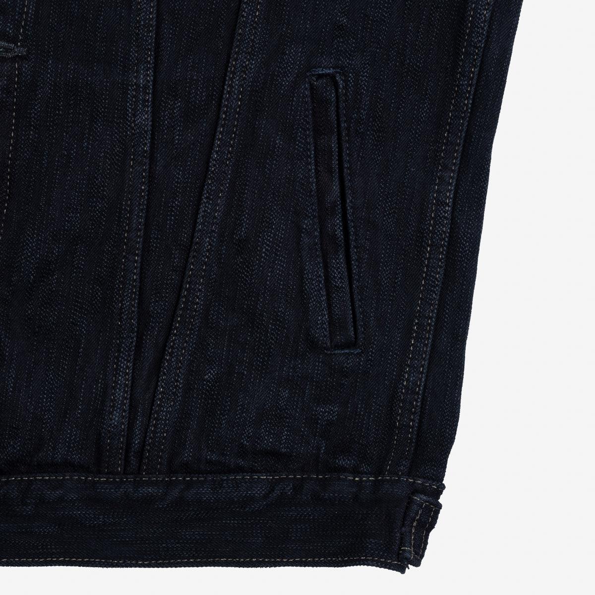 Iron Heart IH-526J-SLBod 16oz Slubby Selvedge Denim Type III Jacket - Indigo Overdyed Black