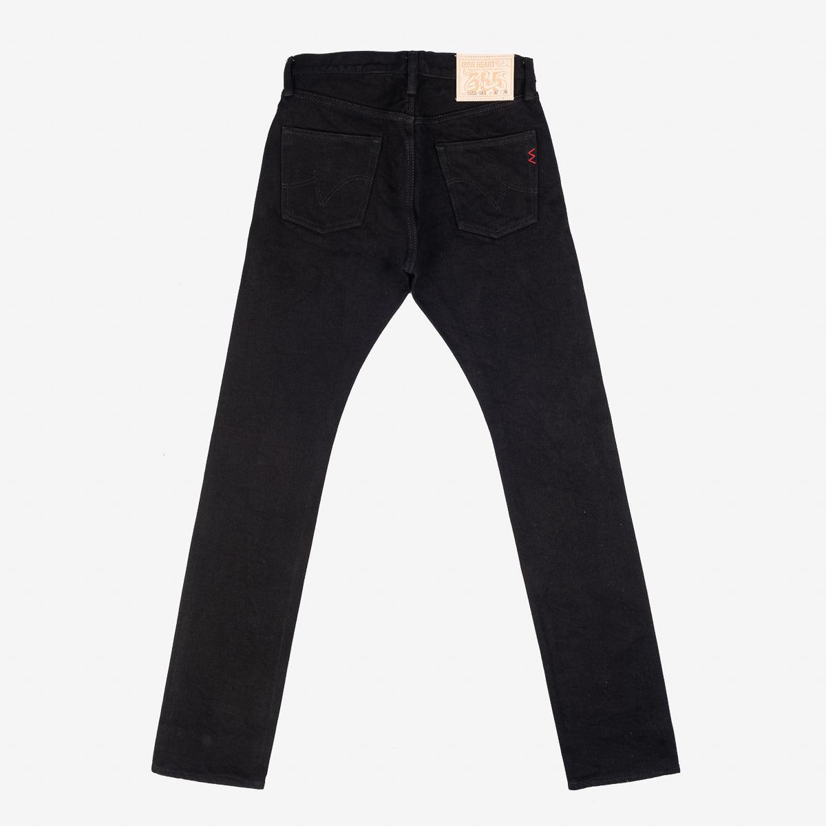 Iron Heart IH-555S-SBG 21oz Selvedge Denim Super Slim Cut Jeans - Superblack (Fades To Grey)