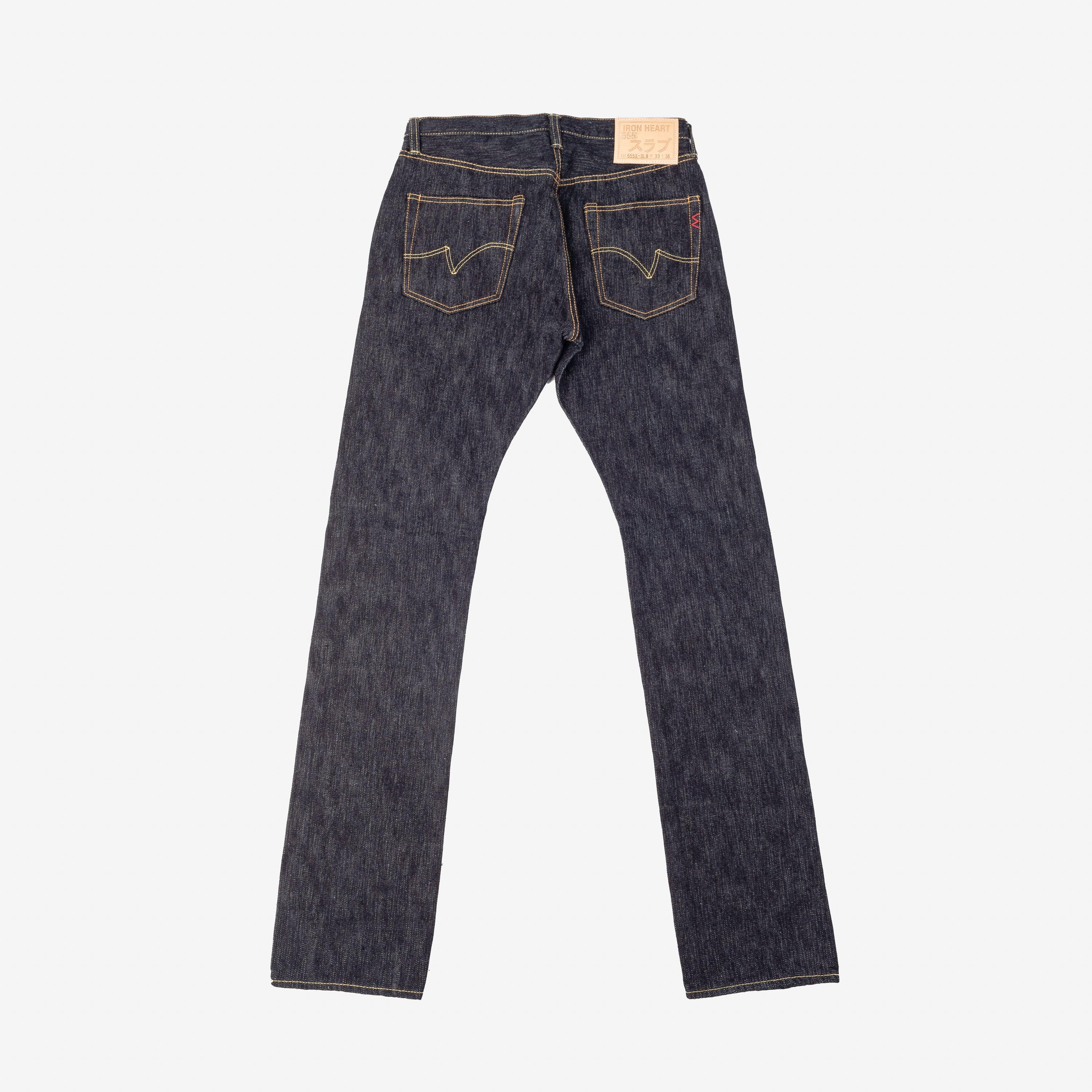 Iron Heart IH-555S-SLB 16oz Slubby Selvedge Denim Super Slim Cut Jeans - Indigo
