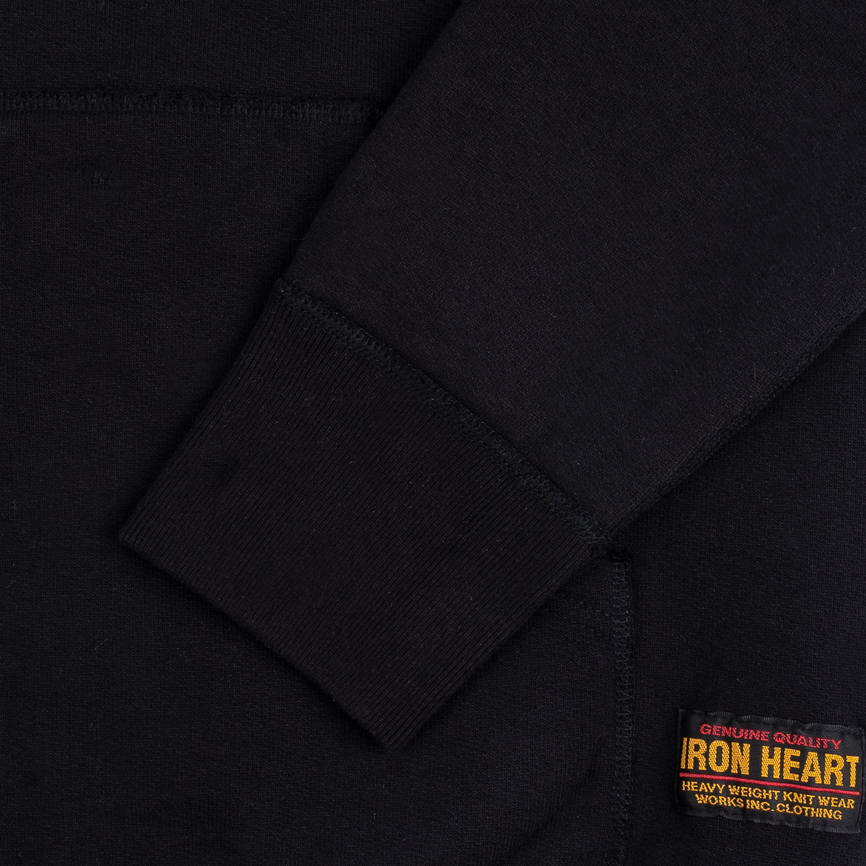 Iron Heart IHSW-10-BLK 14oz Ultra Heavyweight Loopwheel Cotton Zip Up Hoodie – Black