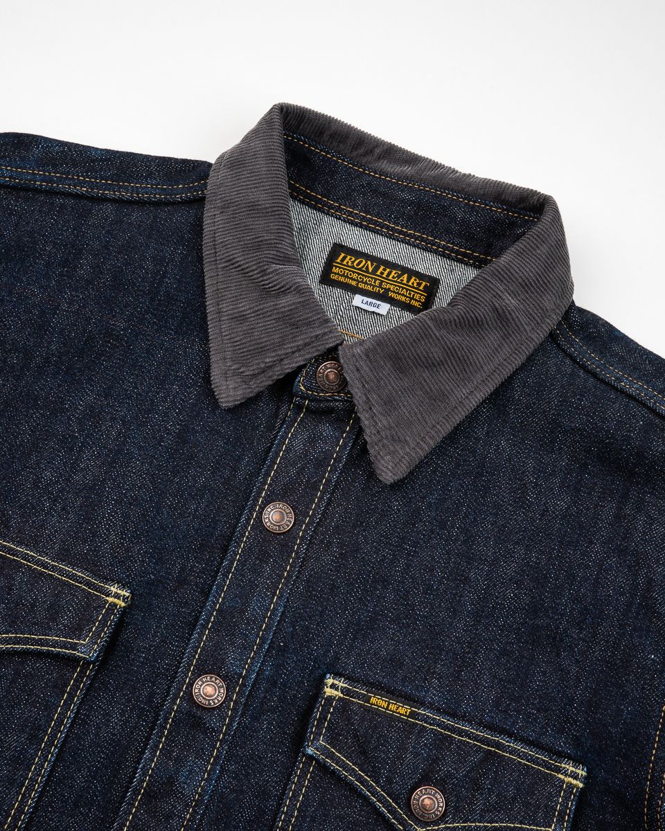 Iron Heart IHSH-427-IND 16oz Selvedge Denim CPO Shirt