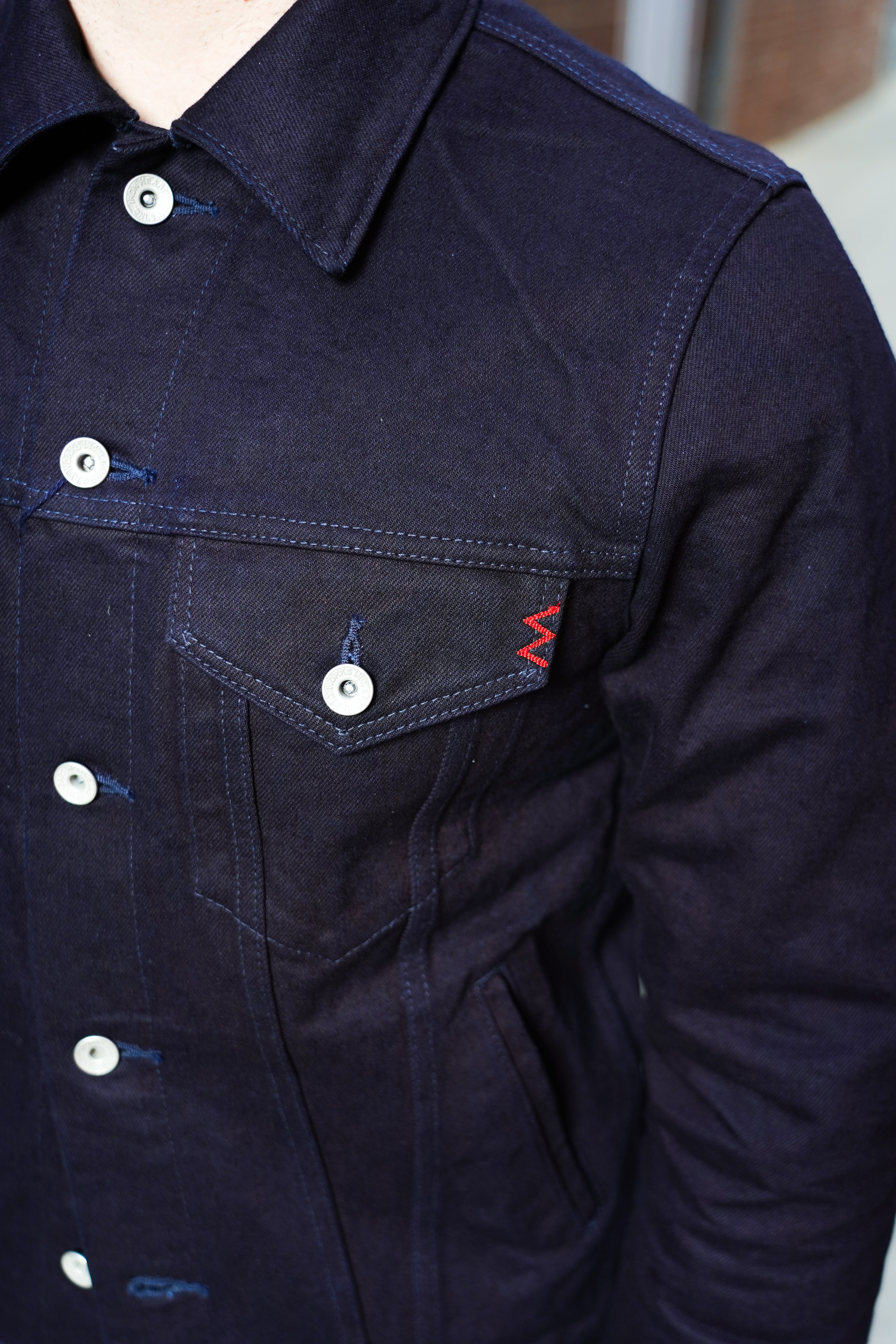 Iron Heart IH-526J-142ib 14oz Selvedge Denim Modified Type III Jacket - Indigo/Black