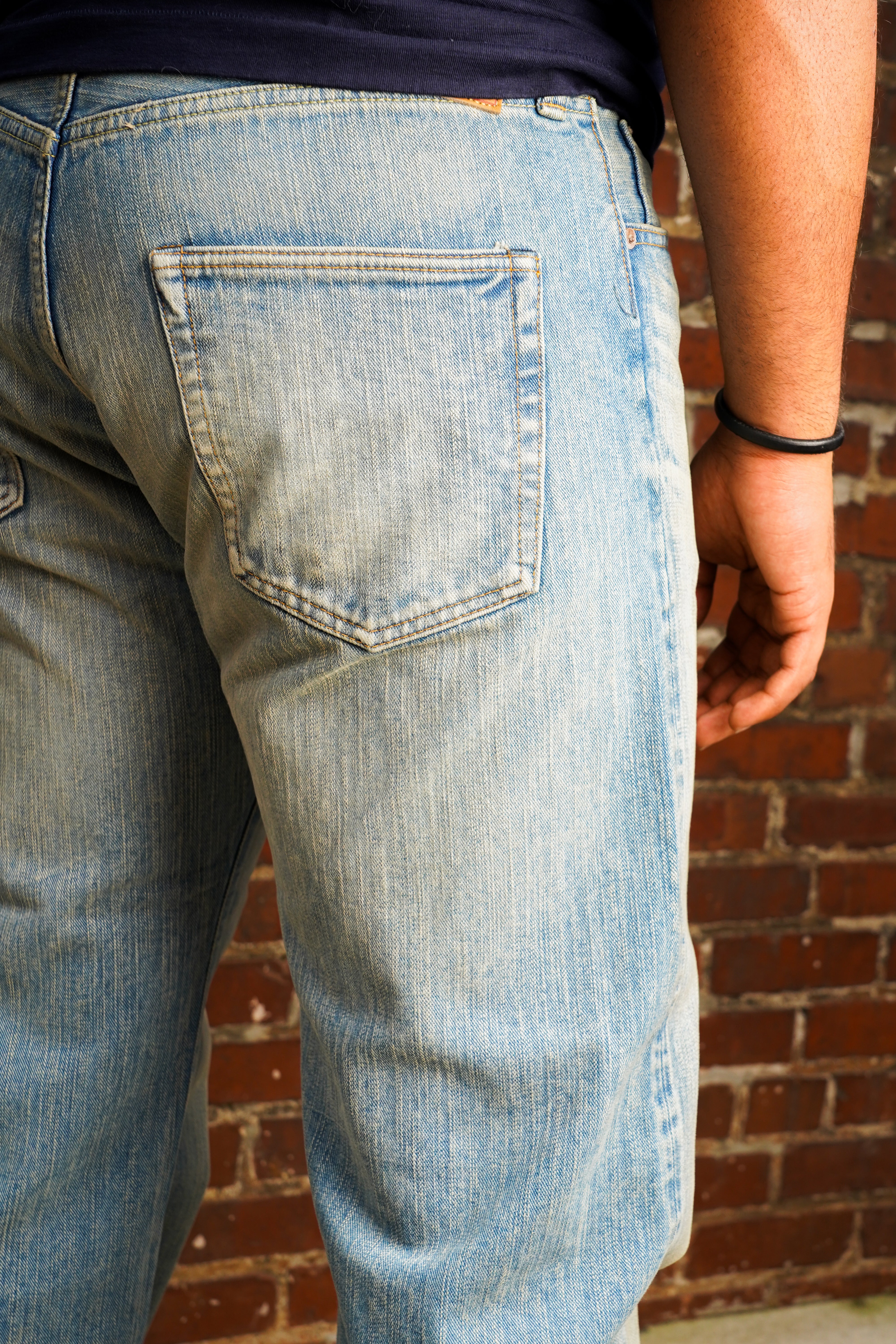 The Flat Head FN-D111C 14.5oz Left Hand Twill Wide Leg Selvedge Denim - Real Aging