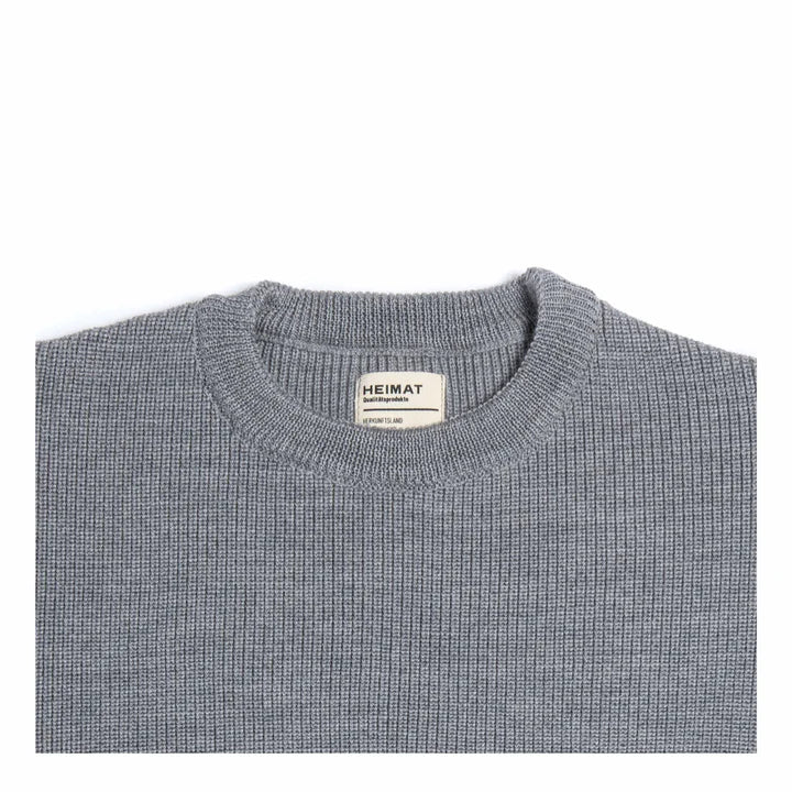 Heimat Textil Merino Rundhal Crewneck Sweater - Battleship Grey