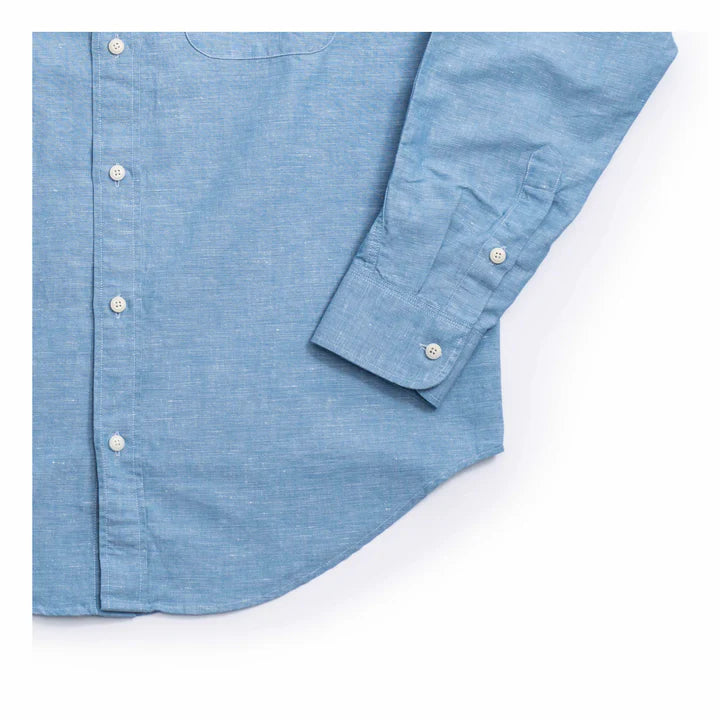 Heimat Textil Artist Shirt - Cotton Hemp Chambray - Trail Blue