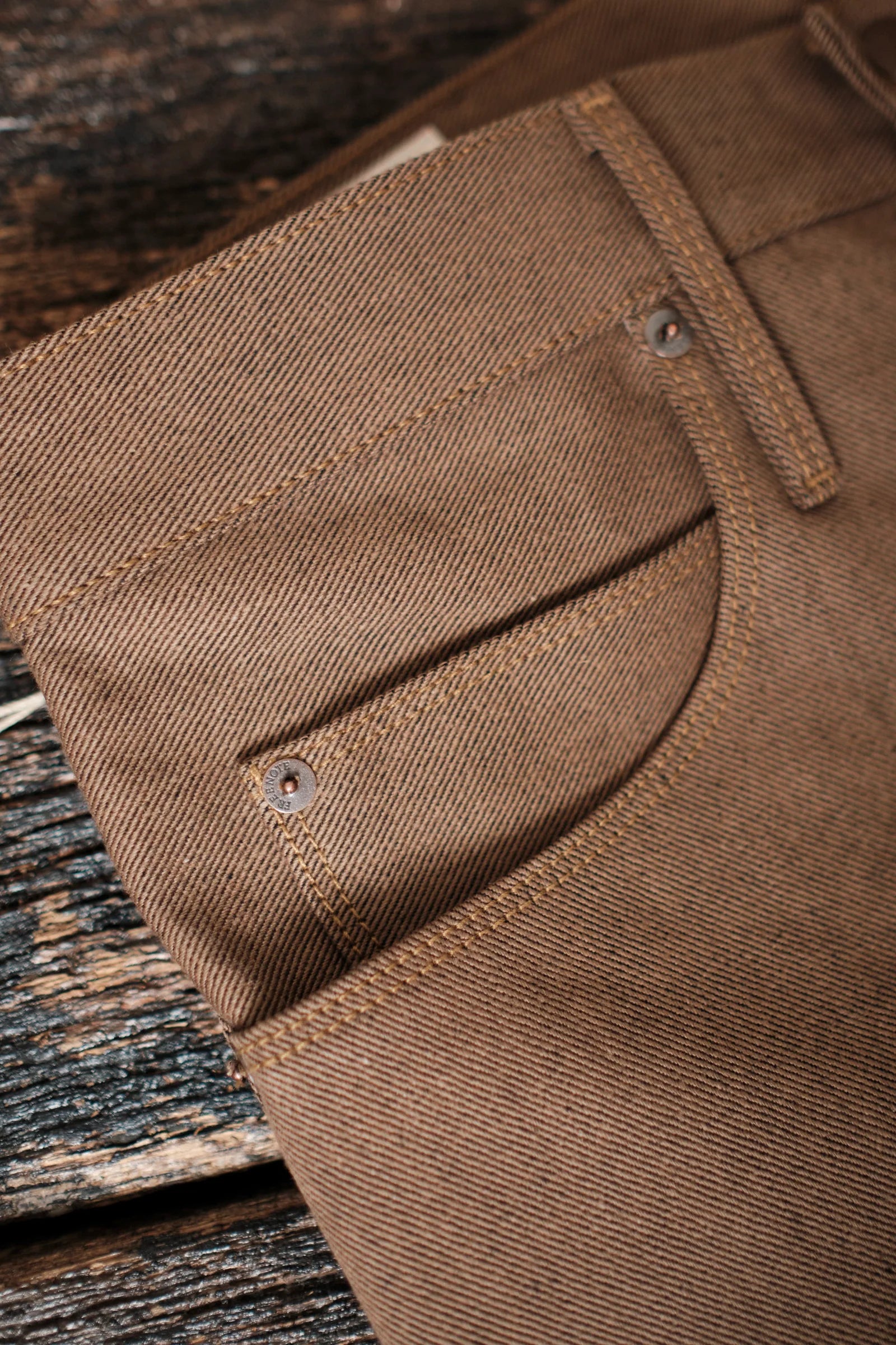 Freenote Cloth Belford Straight Cut - 15oz Light Brown Denim