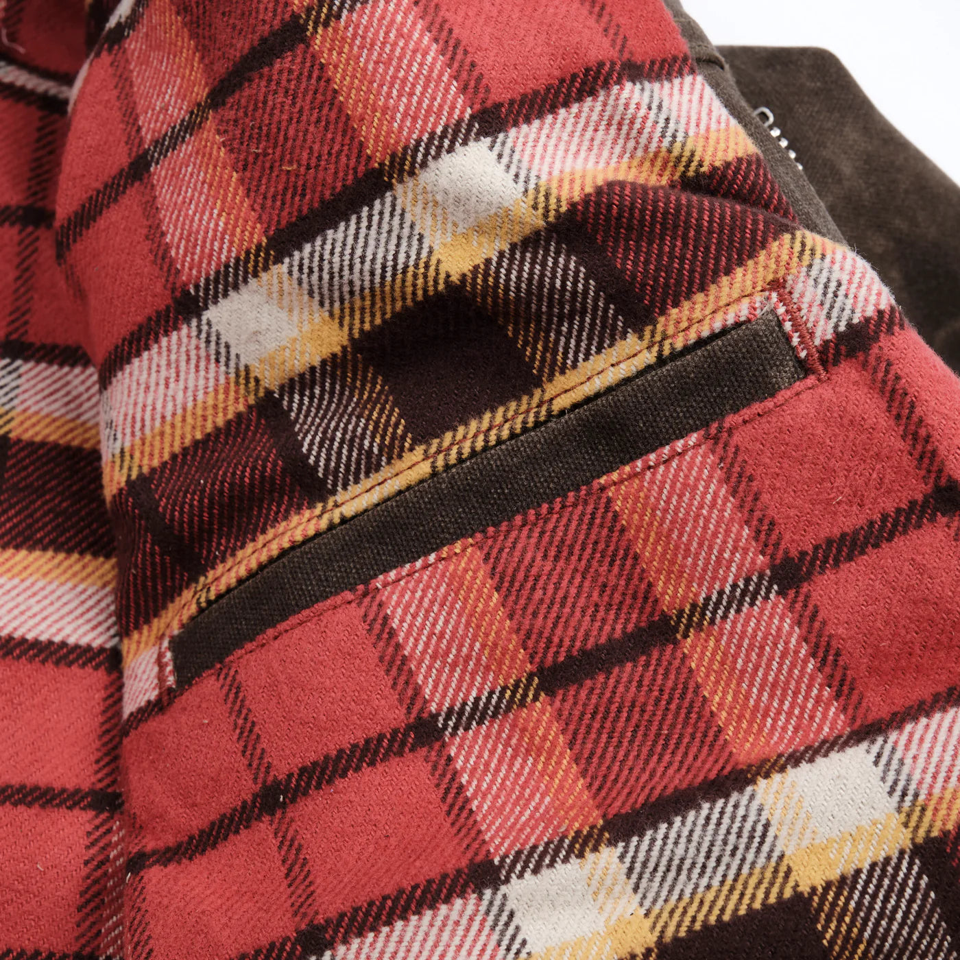 Freenote Cloth Faro 20oz Waxed Canvas Jacket - Tobacco / Red Plaid