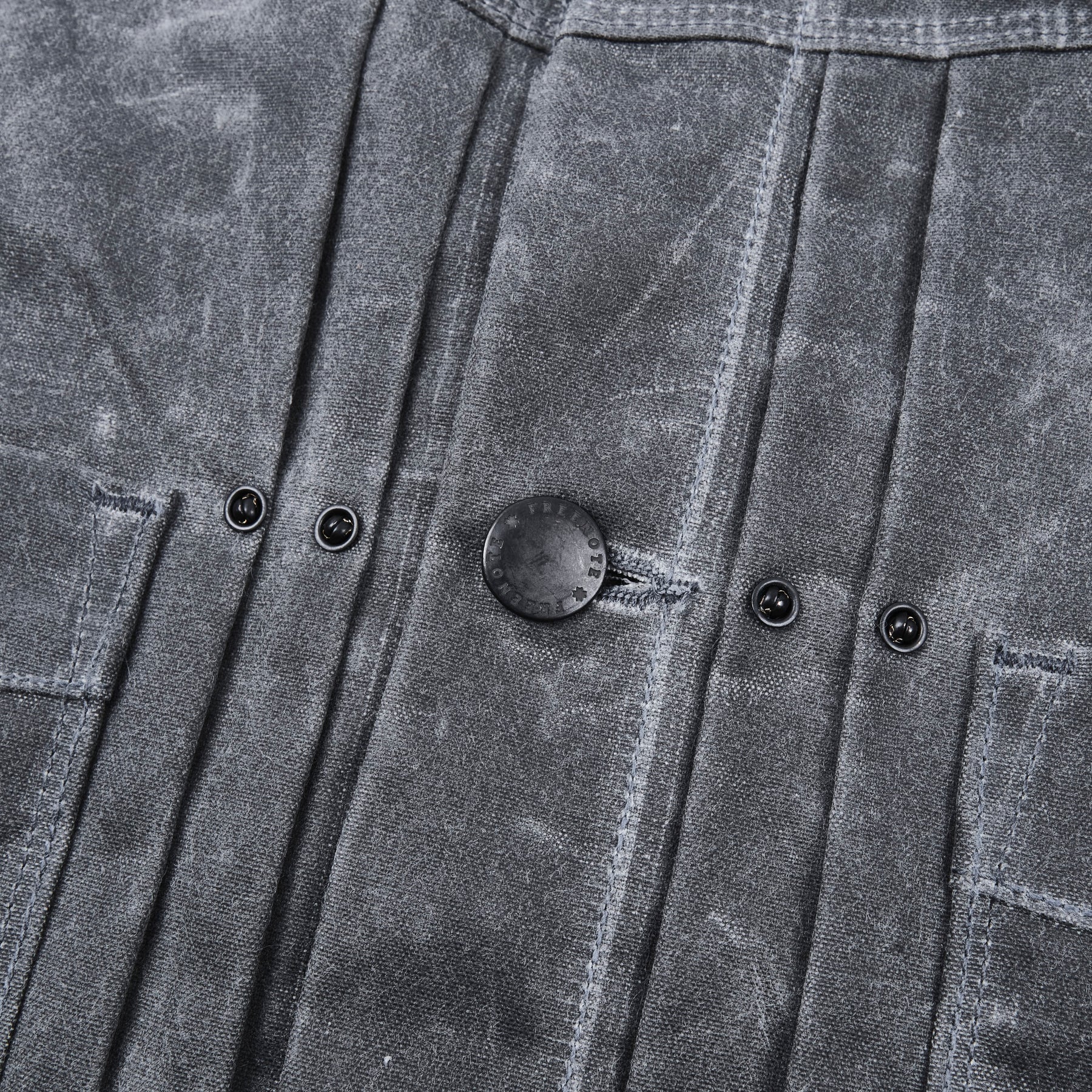 Freenote Cloth RJ-1 Riders Jacket Waxed Canvas - Charcoal