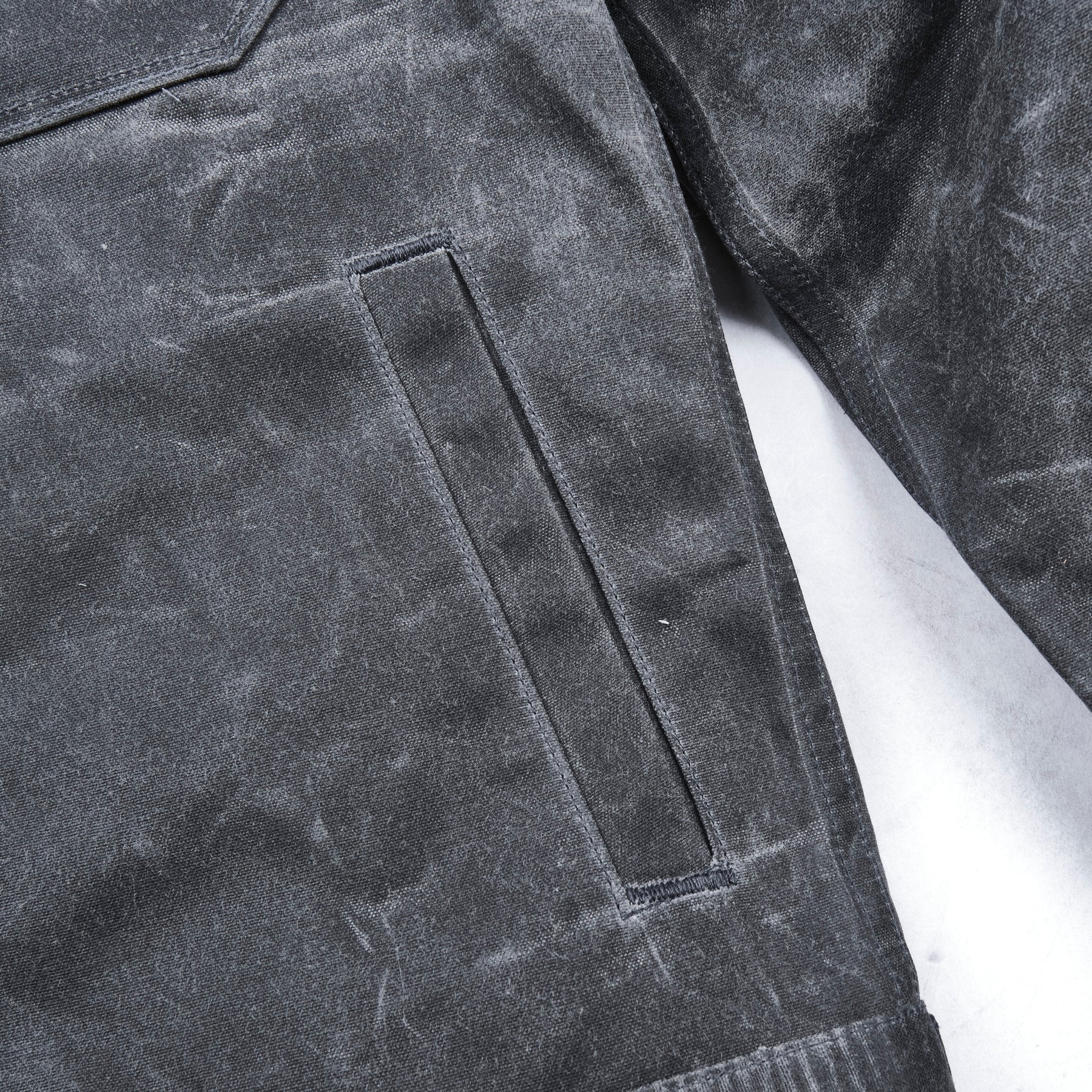 Freenote Cloth RJ-1 Riders Jacket Waxed Canvas - Charcoal