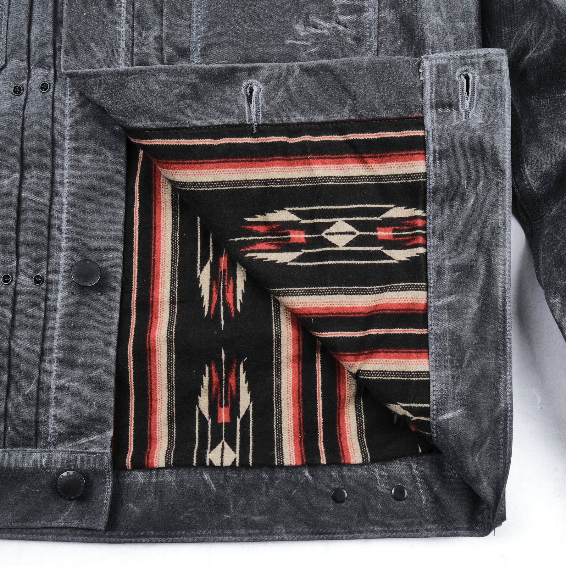 Freenote Cloth RJ-1 Riders Jacket Waxed Canvas - Charcoal
