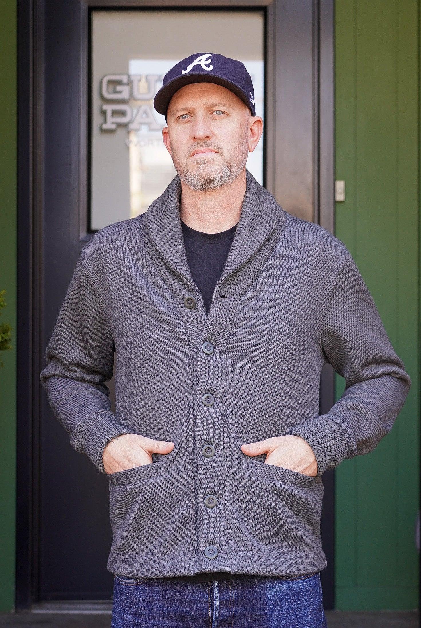 Shawl Sweater Coat - Charcoal - Guilty Party