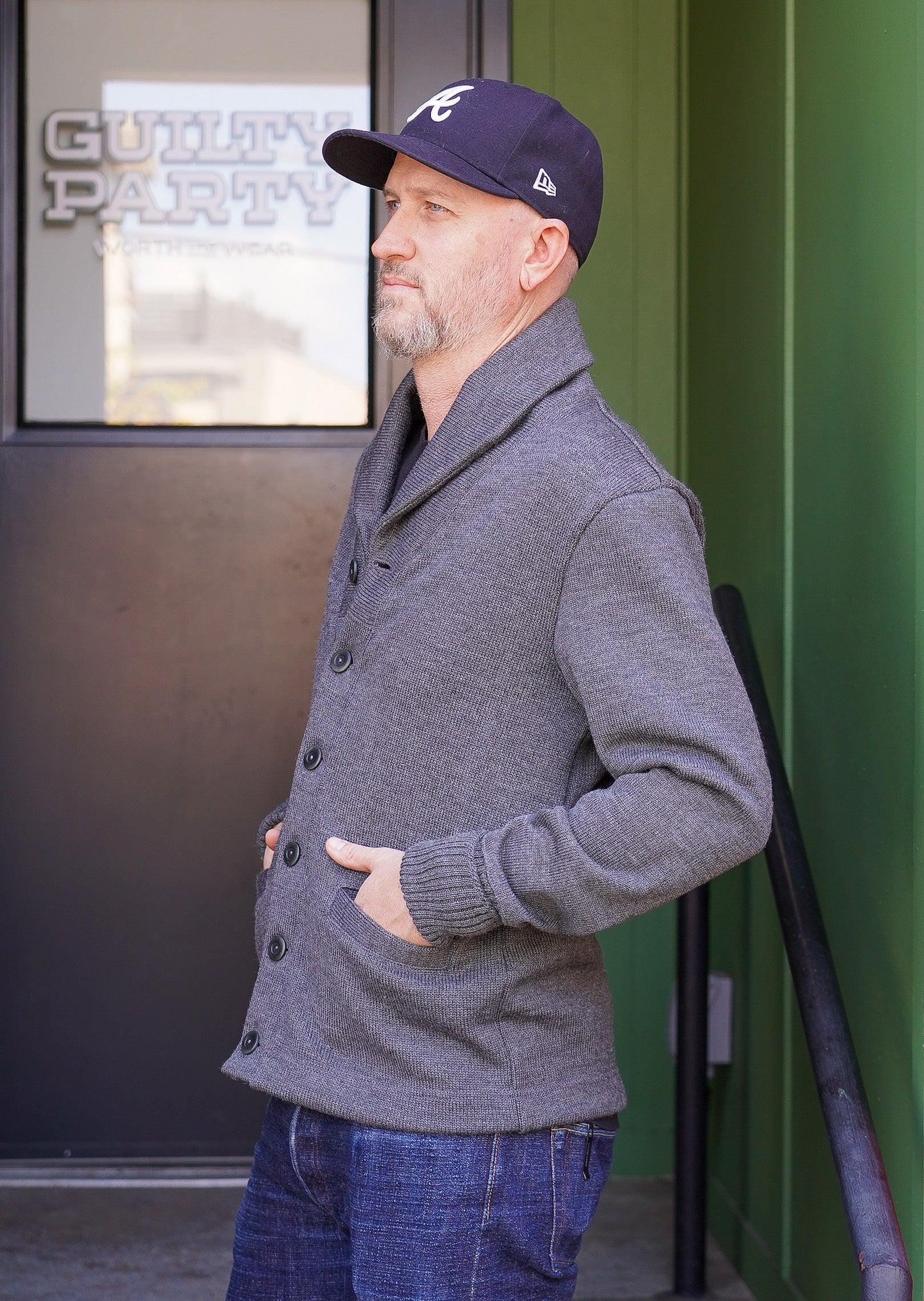 Shawl Sweater Coat - Charcoal - Guilty Party