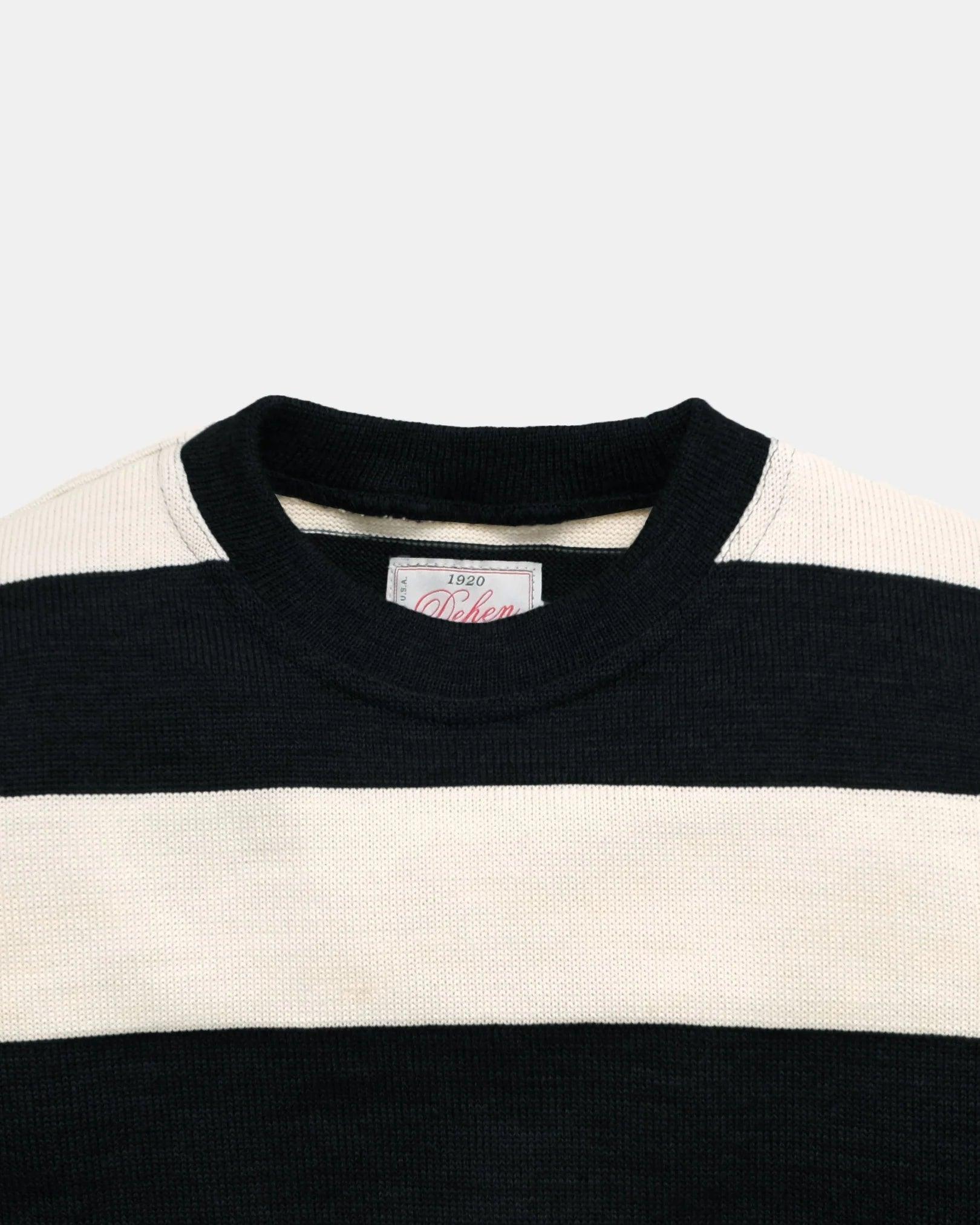 Dehen 1920 Striped Naval Crewneck Sweater - Black/White - Guilty Party