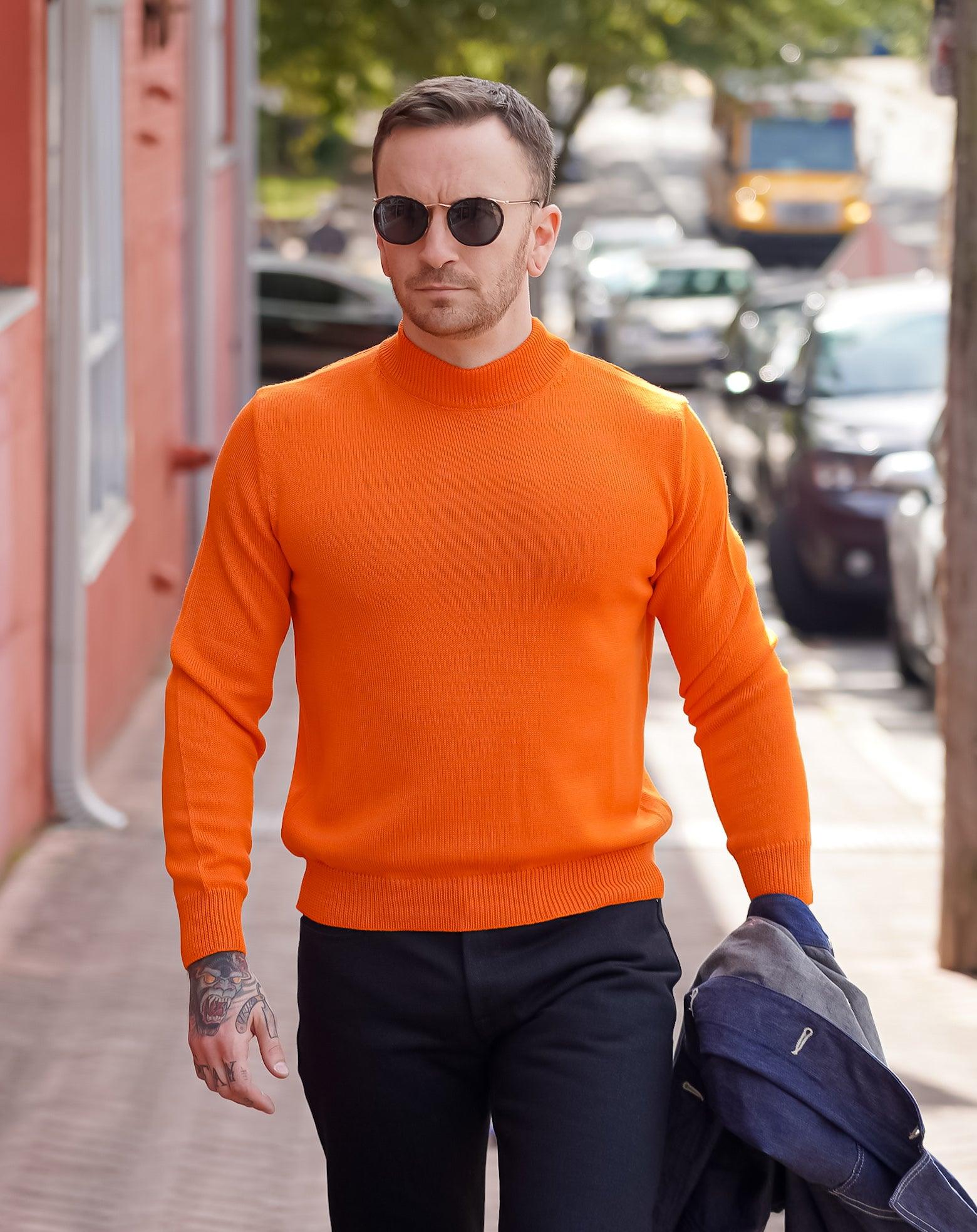 Heimat Textil Merino Deck Sweater - Safety Orange - Guilty Party