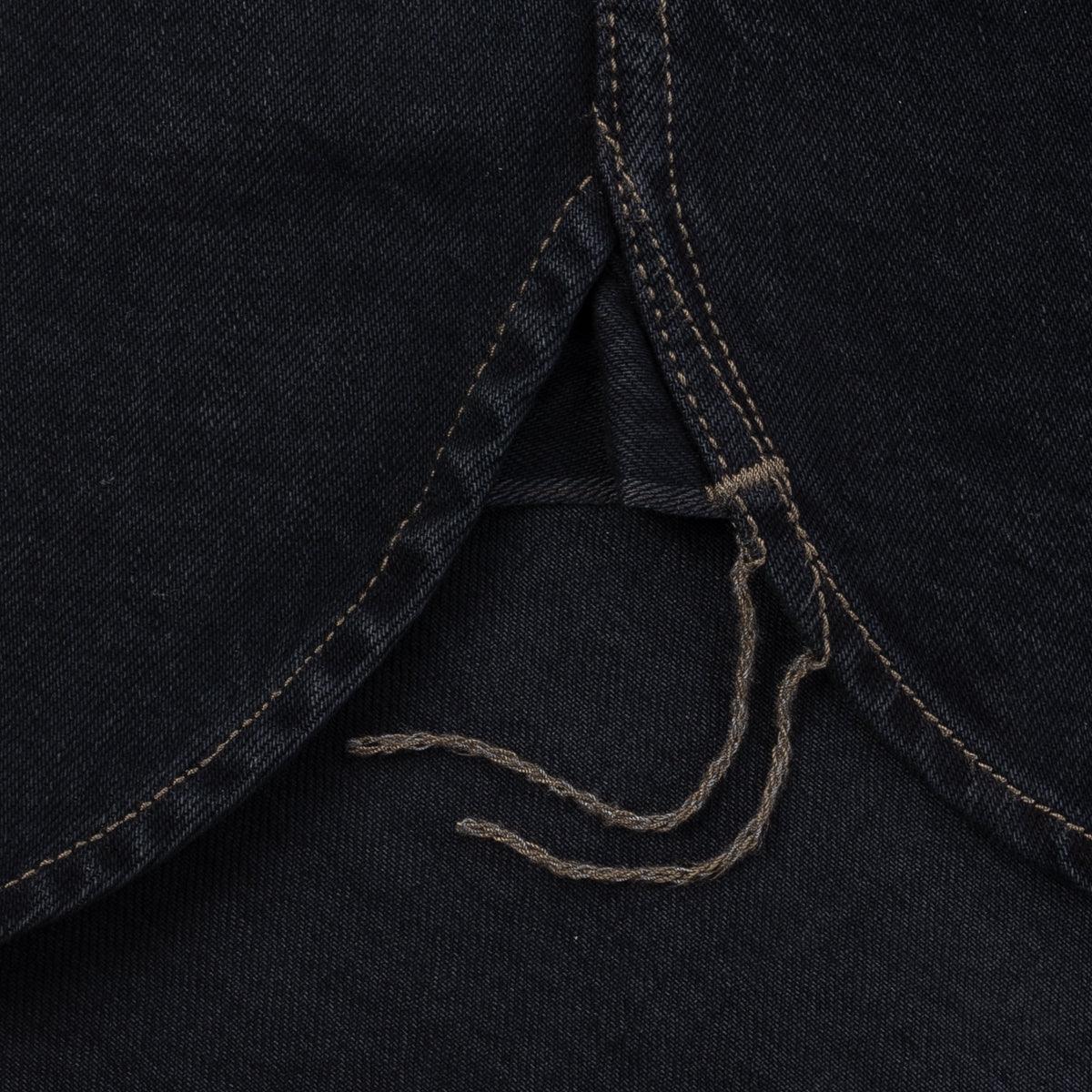 Iron Heart 12oz Selvedge Denim Work Shirt With Snaps IHSH-326-OD - Indigo Overdyed Black - Guilty Party