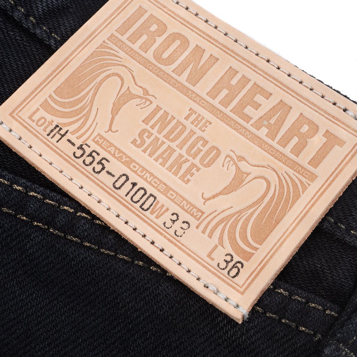 Iron Heart IH-555S-21od 21oz Selvedge Denim Super Slim Cut Jeans - Indigo Overdyed Black - Guilty Party