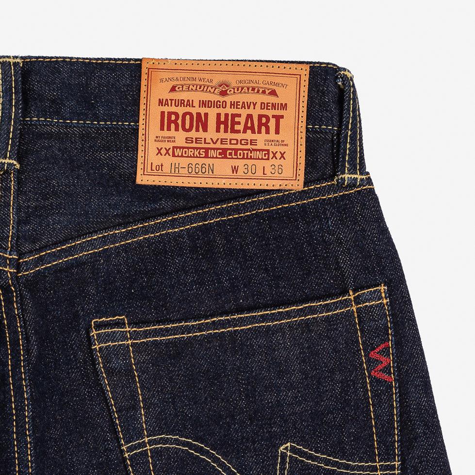 Iron Heart 17oz Selvedge Denim Slim Straight Cut Jeans IH-666N- Natural Indigo - Guilty Party