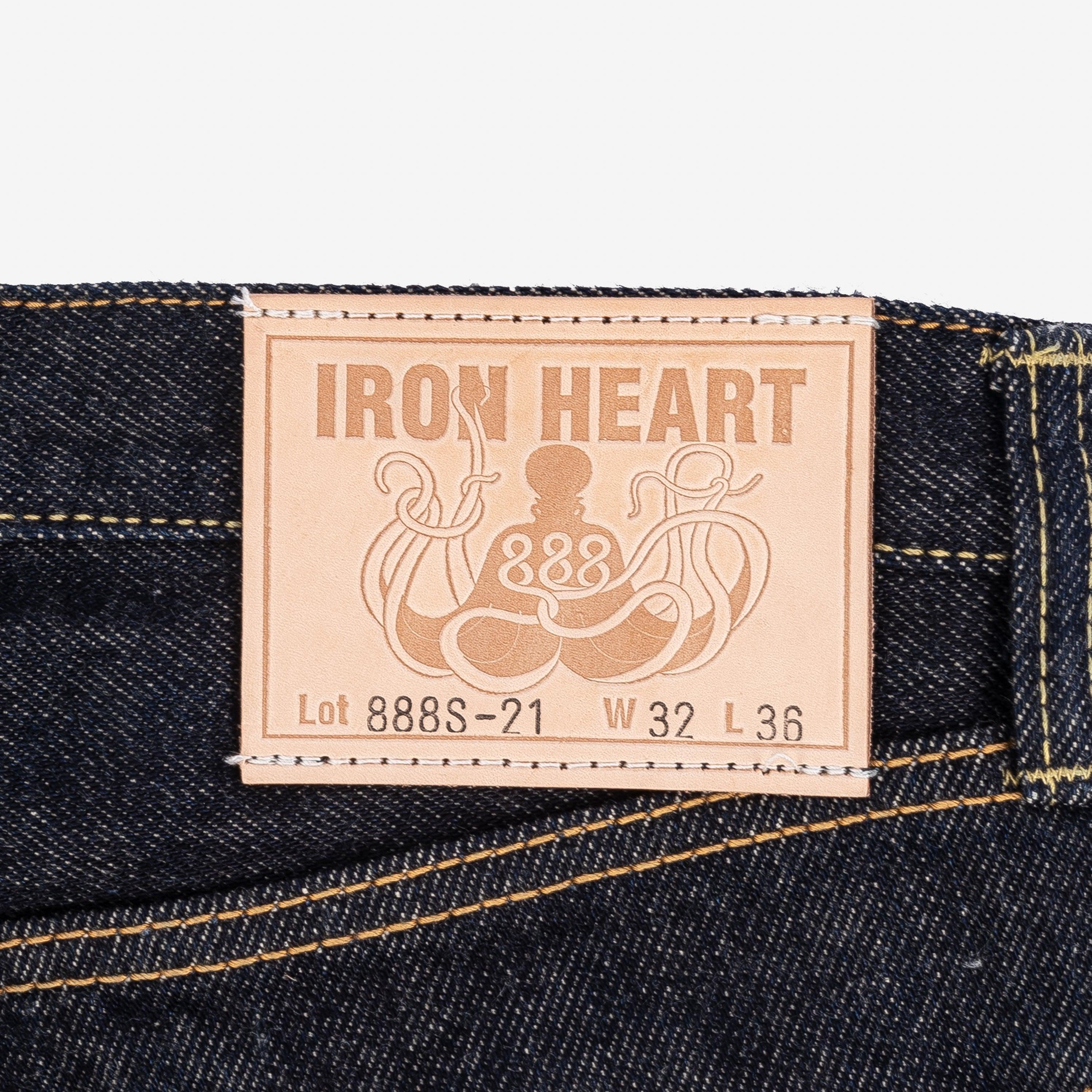 Iron Heart IH-888S-21 21oz Selvedge Denim Medium/High Rise Tapered Cut Jeans - Indigo - Guilty Party