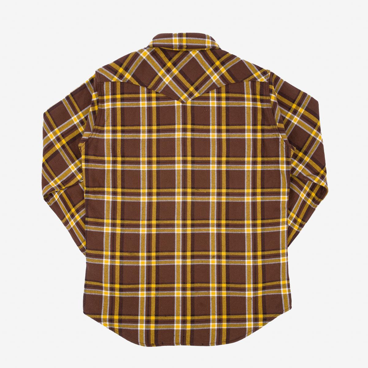 Iron Heart IHSH-372-BRN Ultra Heavy Flannel Crazy Check Western Shirt - Brown - Guilty Party