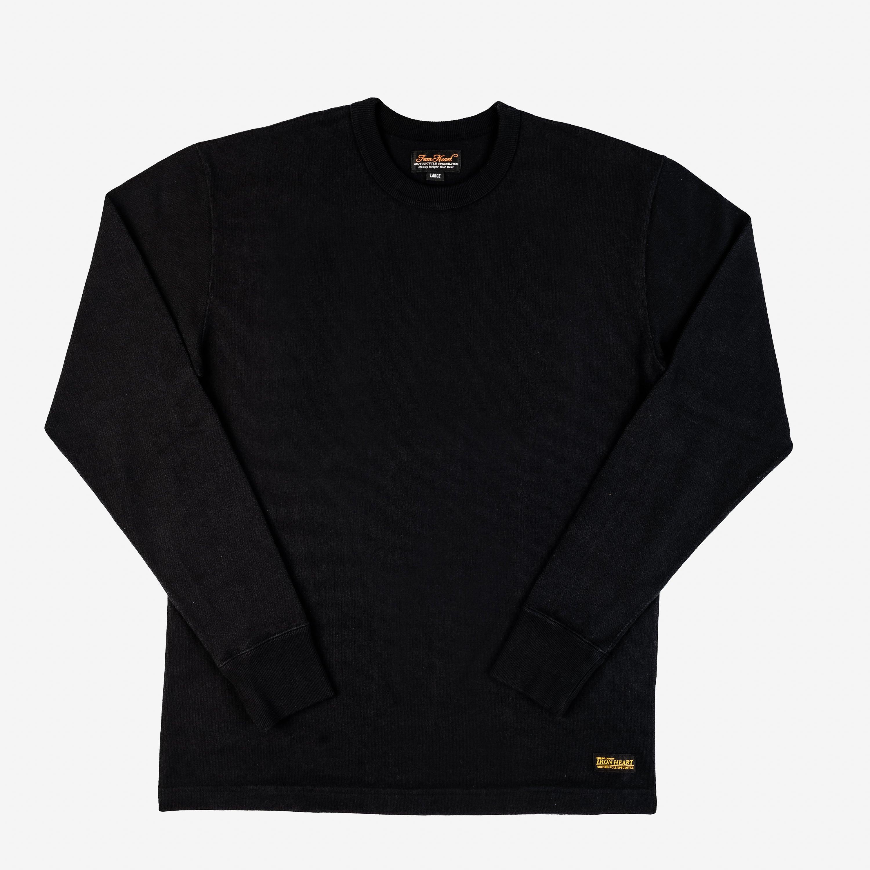 Iron Heart IHTL-1501-BLK 11oz Cotton Knit Long Sleeved Crew Neck Sweater - Black - Guilty Party