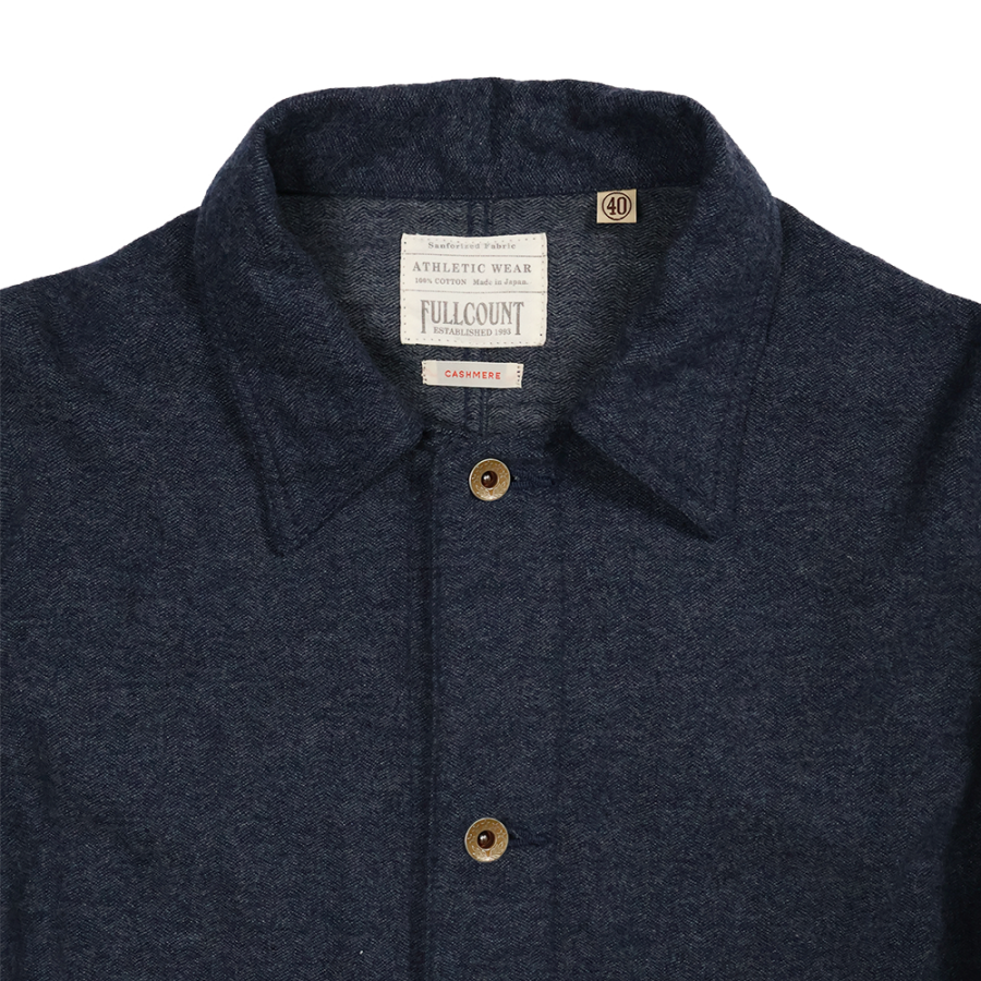 Fullcount 2015-10 Wool Cashmere Herringbone Chore Jacket - Navy