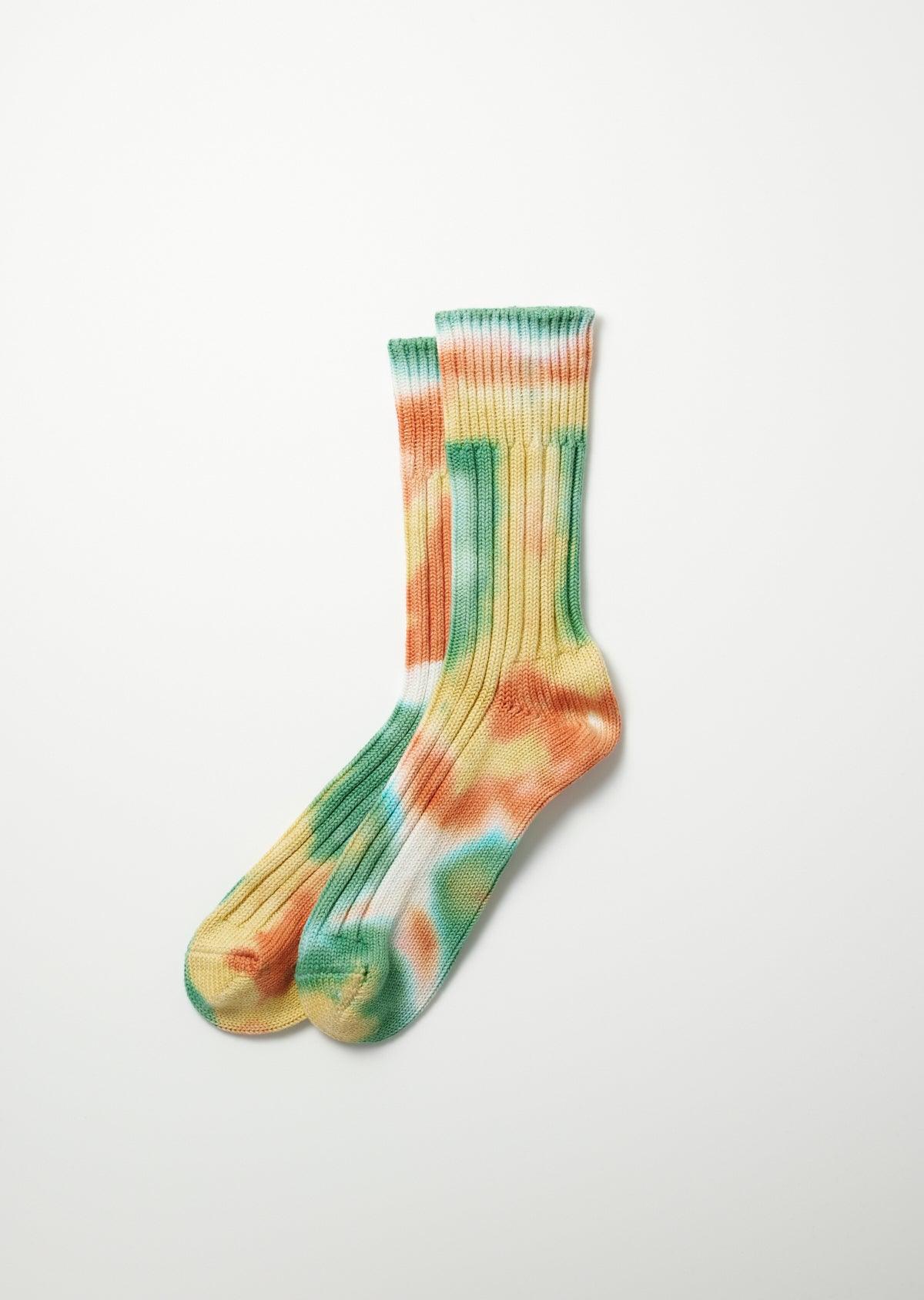Chunky Ribbed Tie Dye Crew Socks - Guilty Party