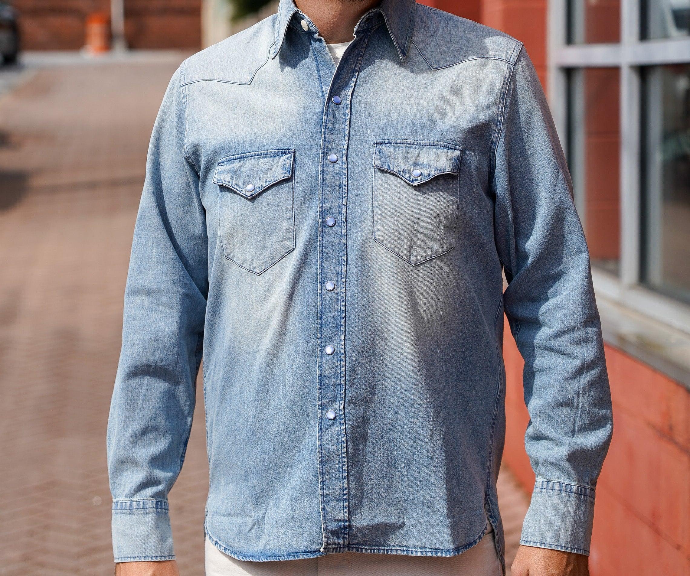 Denim Pearlsnap Western - Washed Indigo - Guilty Party