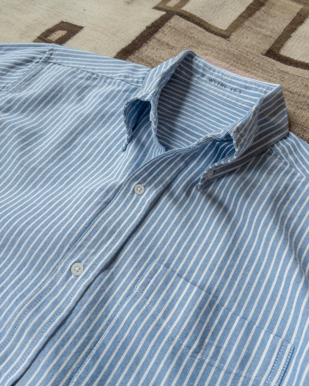 Oxford Cloth Button Down - Blue Stripe - Guilty Party